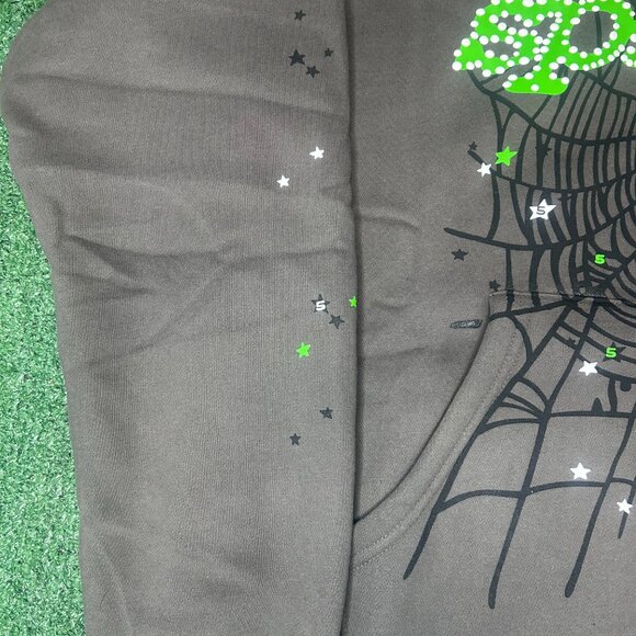 Spider Hoodie P*NK V2 Grey / Green Size Medium - Picture 7 of 8
